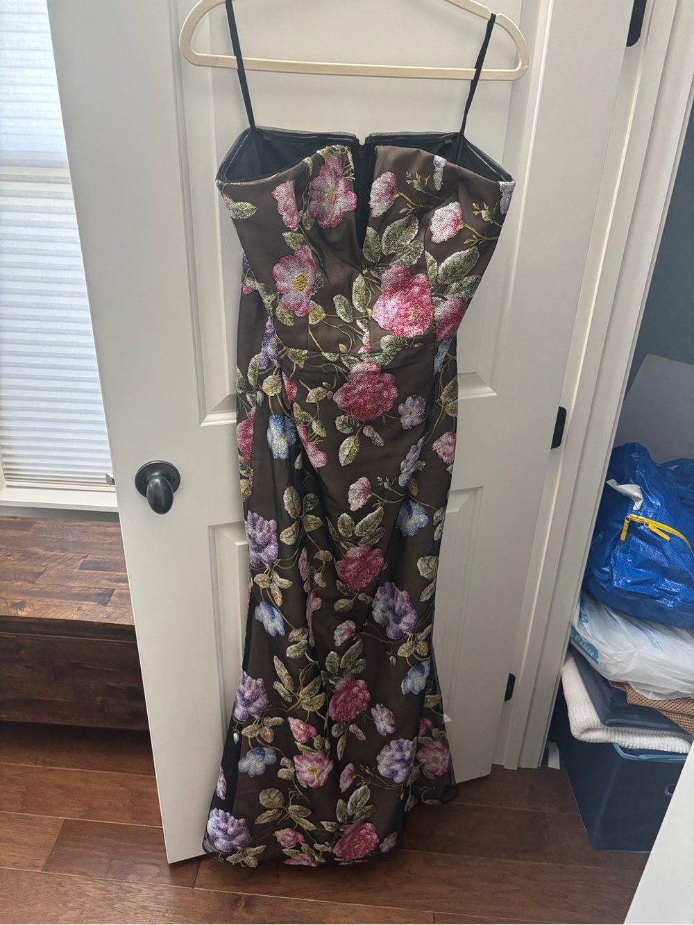 Dress the Population - Fernanda Embroidered Floral Strapless Gown - Picture 5 of 7